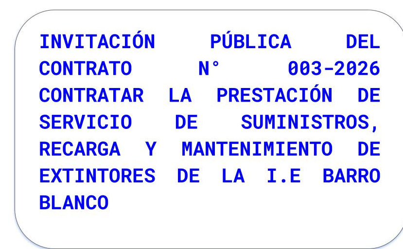 Invitación pública del contrato Nro 0003-2026